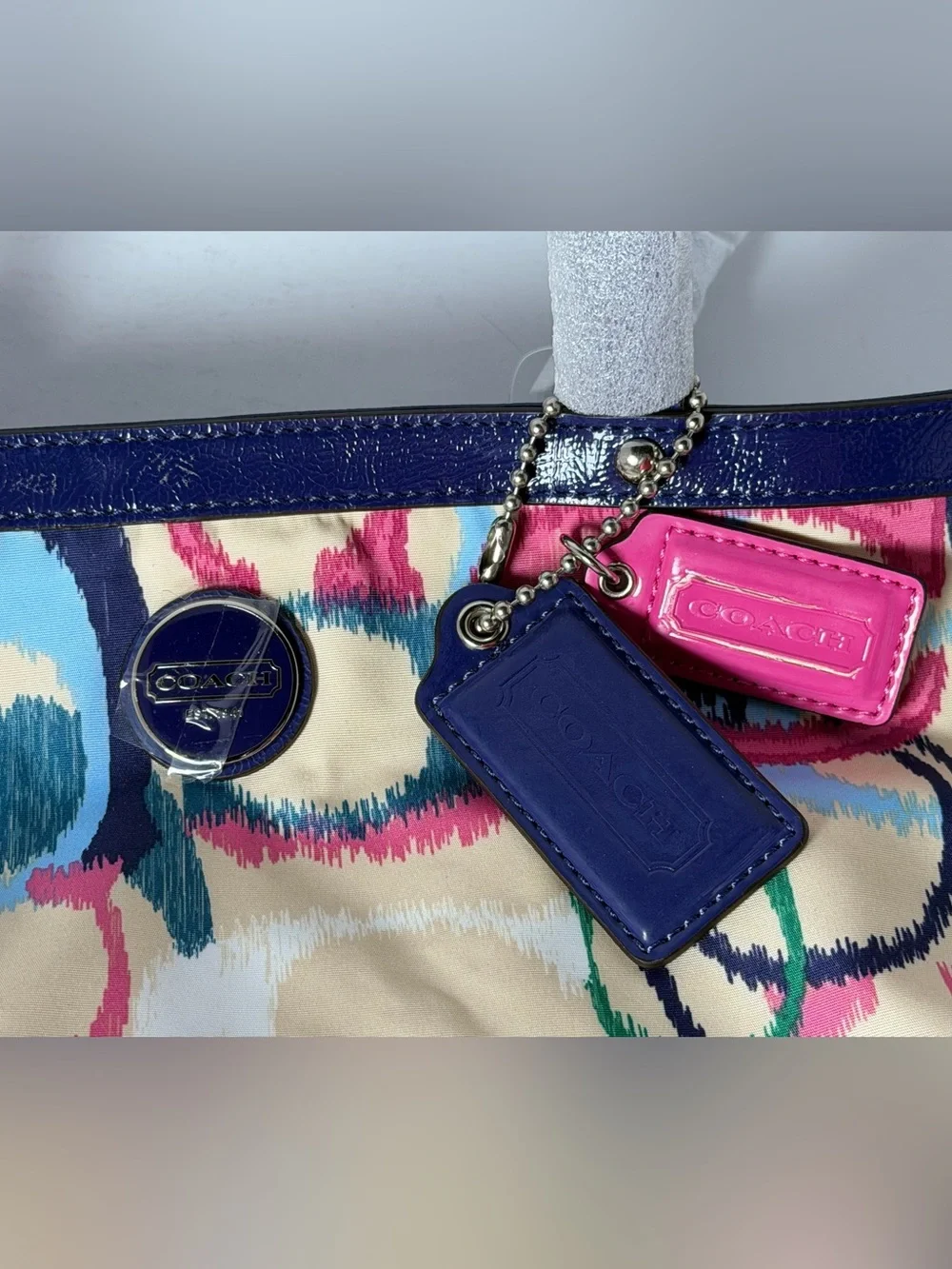 New With Tags Coach F24453 Ikat Large Carryall Tote Multicolored Signature C